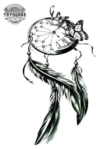 tatouage ephemere attrape reve avec papillon Tatouage éphémère attrape rêve avec papillon