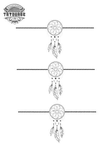 Tatouage éphémère attrape rêve bracelet