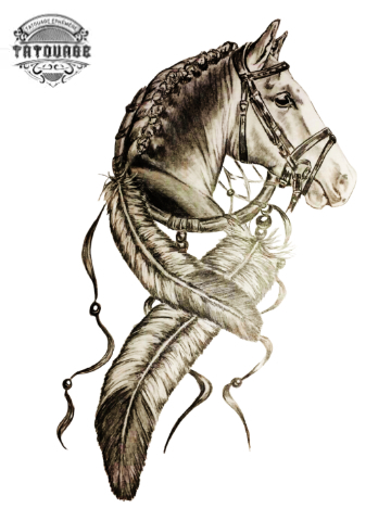 tatouage ephemere attrape reve cheval Tatouage éphémère attrape rêve cheval