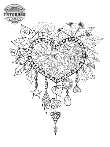 tatouage ephemere attrape reve coeur Tatouage éphémère attrape rêve coeur