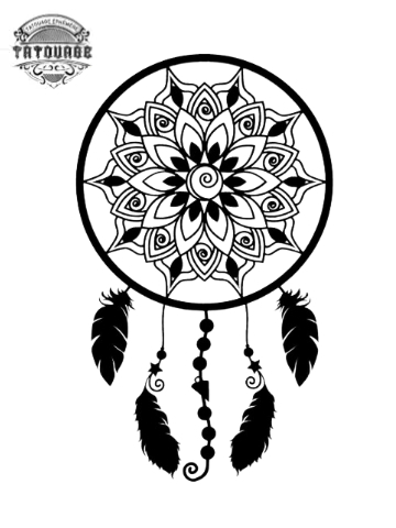 tatouage ephemere attrape reve dentelle Tatouage éphémère attrape rêve dentelle