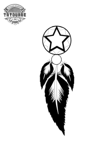 Tatouage éphémère attrape rêve discret