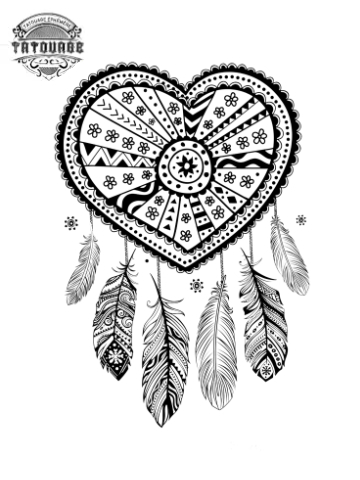 tatouage ephemere attrape reve en coeur Tatouage éphémère attrape rêve en coeur