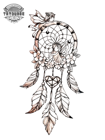 Tatouage éphémère attrape rêve femme