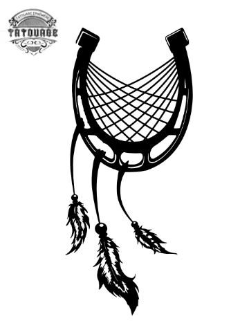 tatouage ephemere attrape reve fer a cheval Tatouage éphémère attrape rêve fer à cheval