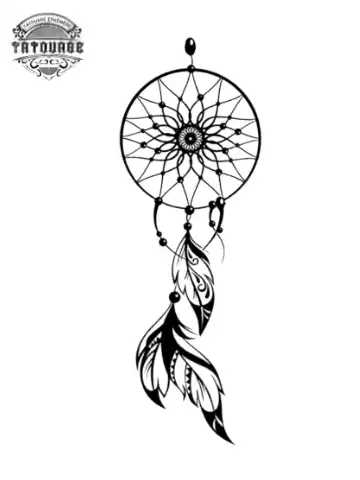 Tatouage éphémère attrape rêve fin