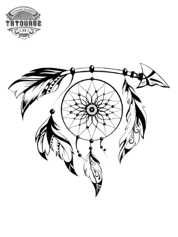 tatouage ephemere attrape reve fleche Tatouage éphémère attrape rêve flèche