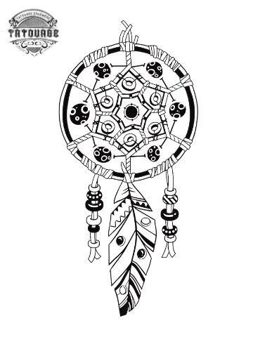 tatouage ephemere attrape reve geometrique Tatouage éphémère attrape rêve géométrique