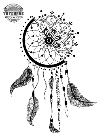 Tatouage éphémère attrape rêve mandala