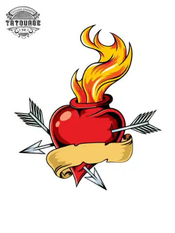 tatouage ephemere avec coeur rouge Tatouage éphémère avec coeur rouge