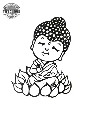 tatouage ephemere bebe bouddha Tatouage éphémère bébé bouddha