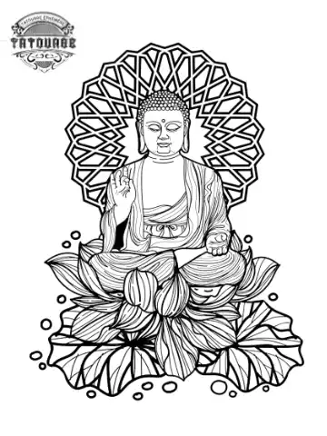 tatouage ephemere bouddha assis Tatouage éphémère bouddha assis