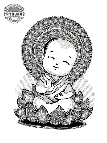 Tatouage éphémère bouddha femme petit