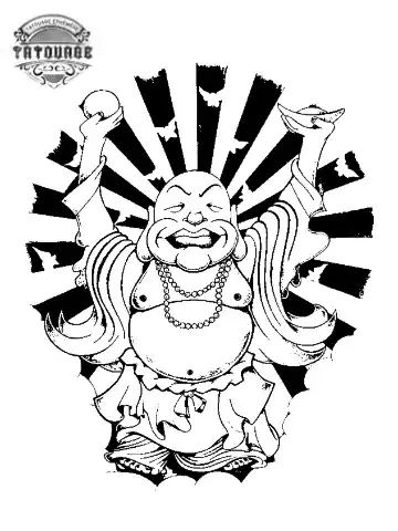 Tatouage éphémère bouddha japonais