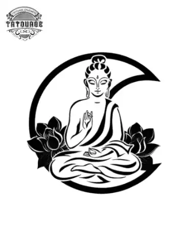 tatouage ephemere bouddha lotus Tatouage éphémère bouddha lotus