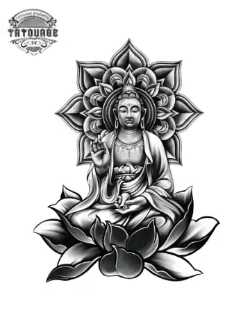 tatouage ephemere bouddha mandala Tatouage éphémère bouddha mandala
