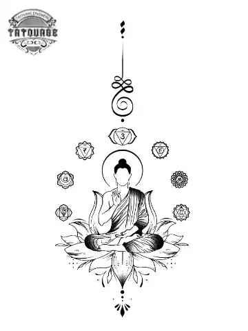 tatouage ephemere bouddha meditation Tatouage éphémère bouddha méditation