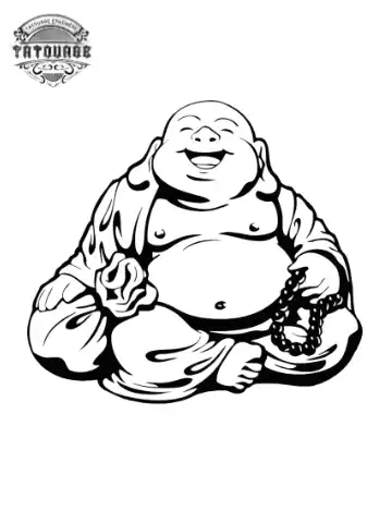 Tatouage éphémère bouddha rieur