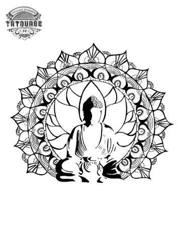 tatouage ephemere bouddha rond Tatouage éphémère bouddha rond