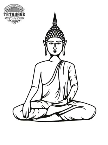 Tatouage éphémère bouddha simple