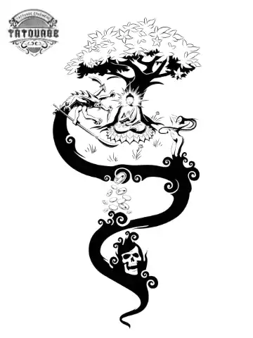 tatouage ephemere bouddha tete de mort Tatouage éphémère bouddha tête de mort