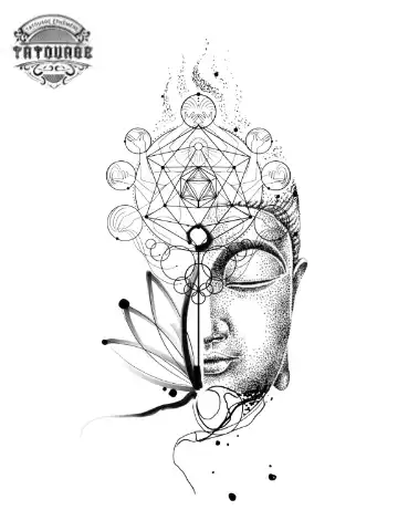 tatouage ephemere bouddha tete Tatouage éphémère bouddha tête