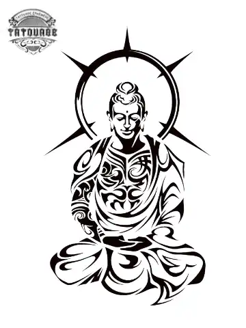 tatouage ephemere bouddha tribal Tatouage éphémère bouddha tribal