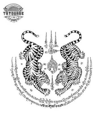 tatouage ephemere bouddhiste sak yant Tatouage éphémère bouddhiste sak yant