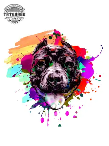 tatouage ephemere chien abstrait Tatouage éphémère chien abstrait
