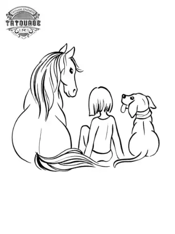 tatouage ephemere chien cheval Tatouage éphémère chien cheval