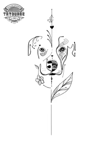 Tatouage éphémère chien femme