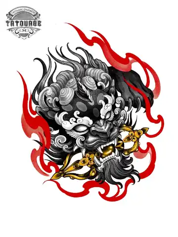 tatouage ephemere chien lion Tatouage éphémère chien lion