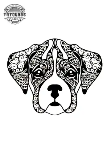 tatouage ephemere chien mandala Tatouage éphémère chien mandala