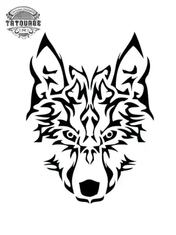 Tatouage éphémère chien tribal