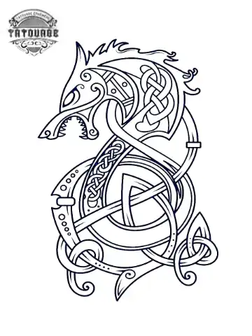 tatouage ephemere chien viking Tatouage éphémère chien viking