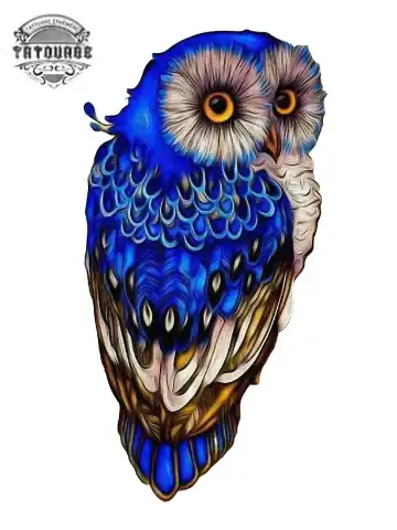 tatouage ephemere chouette couleur Tatouage éphémère chouette couleur