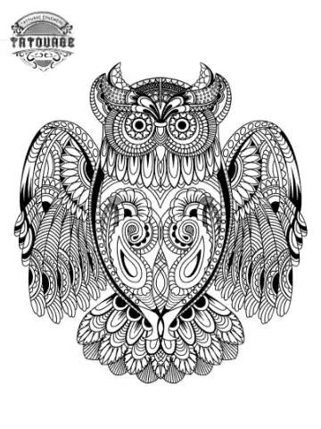 tatouage ephemere chouette femme mandala Tatouage éphémère chouette femme mandala