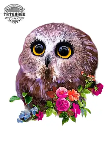 tatouage ephemere chouette mignonne Tatouage éphémère chouette mignonne