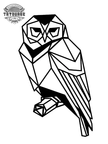 tatouage ephemere chouette origami Tatouage éphémère chouette origami