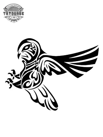 tatouage ephemere chouette tribal Tatouage éphémère chouette tribal