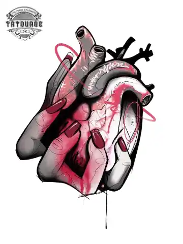 tatouage ephemere coeur anatomique Tatouage éphémère coeur anatomique