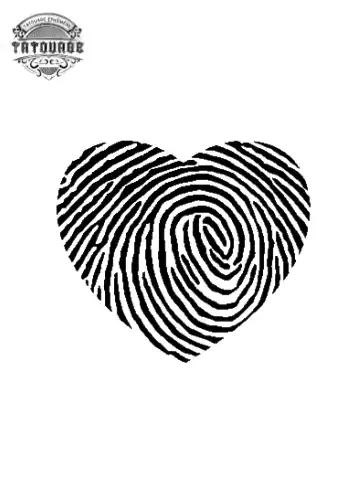 tatouage ephemere coeur avec empreinte Tatouage éphémère coeur avec empreinte