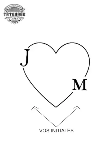 tatouage ephemere coeur avec lettre Tatouage éphémère coeur avec lettre