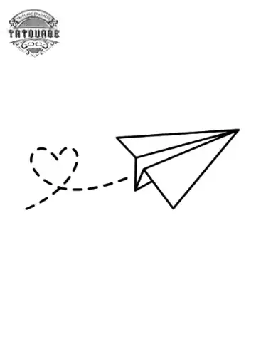 tatouage ephemere coeur avion Tatouage éphémère coeur avion