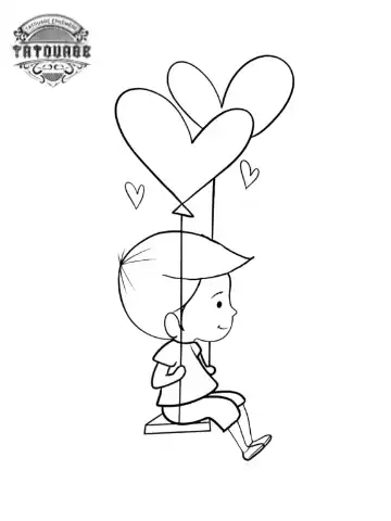 Tatouage éphémère coeur ballon