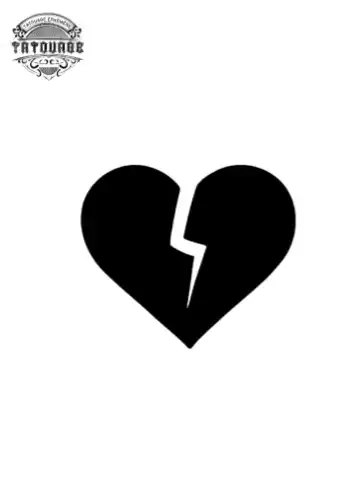 tatouage ephemere coeur brise simple Tatouage éphémère coeur brisé simple