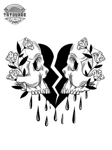 tatouage ephemere coeur brise Tatouage éphémère coeur brisé