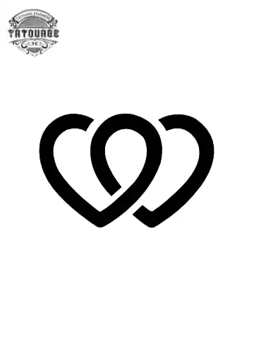 Tatouage éphémère coeur double
