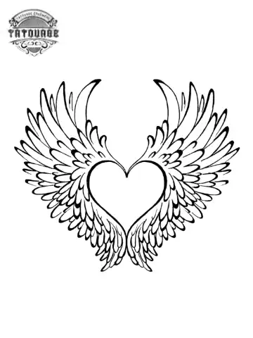 tatouage ephemere coeur et ailes d ange Tatouage éphémère coeur et ailes d’ange