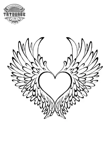 tatouage ephemere coeur et ailes d ange Tatouage éphémère coeur et ailes d’ange